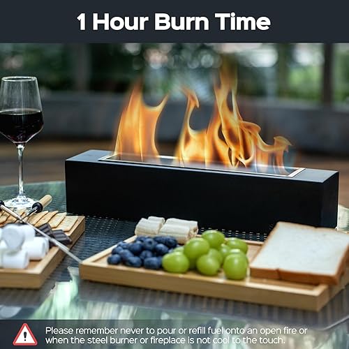 Miniatura 2 de Hoguera de mesa, hoguera de mesa para interiores y exteriores, rectangular de etanol sin humo, fogata portátil de escritorio, cuenco de hormigón,