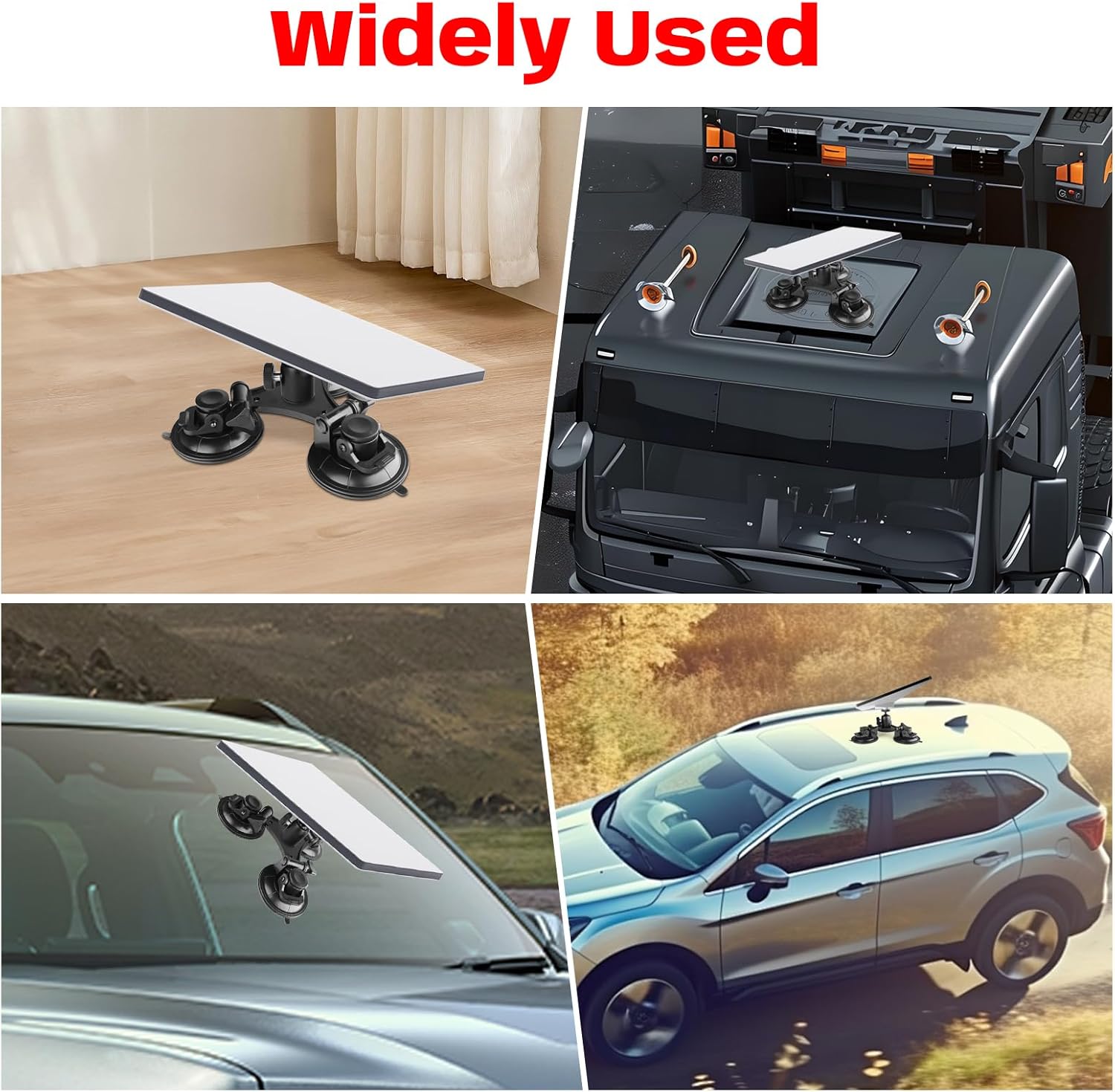 Starlink Mini Roof Triangular Suction Cup Mount with 1/4 inch nut Base Adapter, Starlink Mini 360 ° Horizontal Adjustment, Suitable for Smooth Surface Installation Such as roof/sunroof/RV/Windows