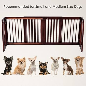 Amazon.co.jp: Giantex 調整可能な自立3パネル木製ペット 犬