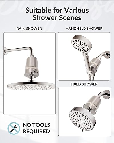 Miniatura 5 de Filtro de ducha de agua dura, elimina el cloro, los metales pesados y las incrustaciones, tecnología KDF para una piel y cabello más suaves (versión