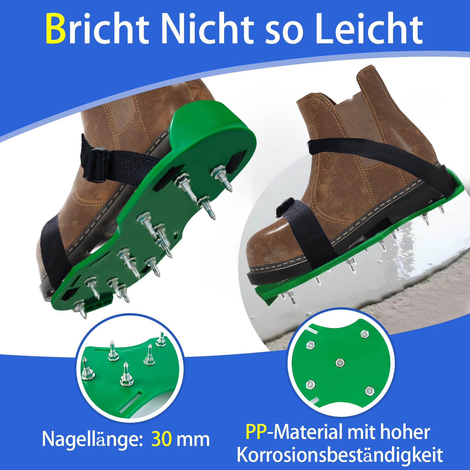 VKE Bodenbeschichtung Entlüftungsroller Set, Stachelwalze Ausgleichsmasse, Entlüftungswalze 11 mm, Nagelschuhe 30 mm, Edelstahl Stehrakel und Teleskopstange 162 cm (mit Farbrolle und Spachtel)