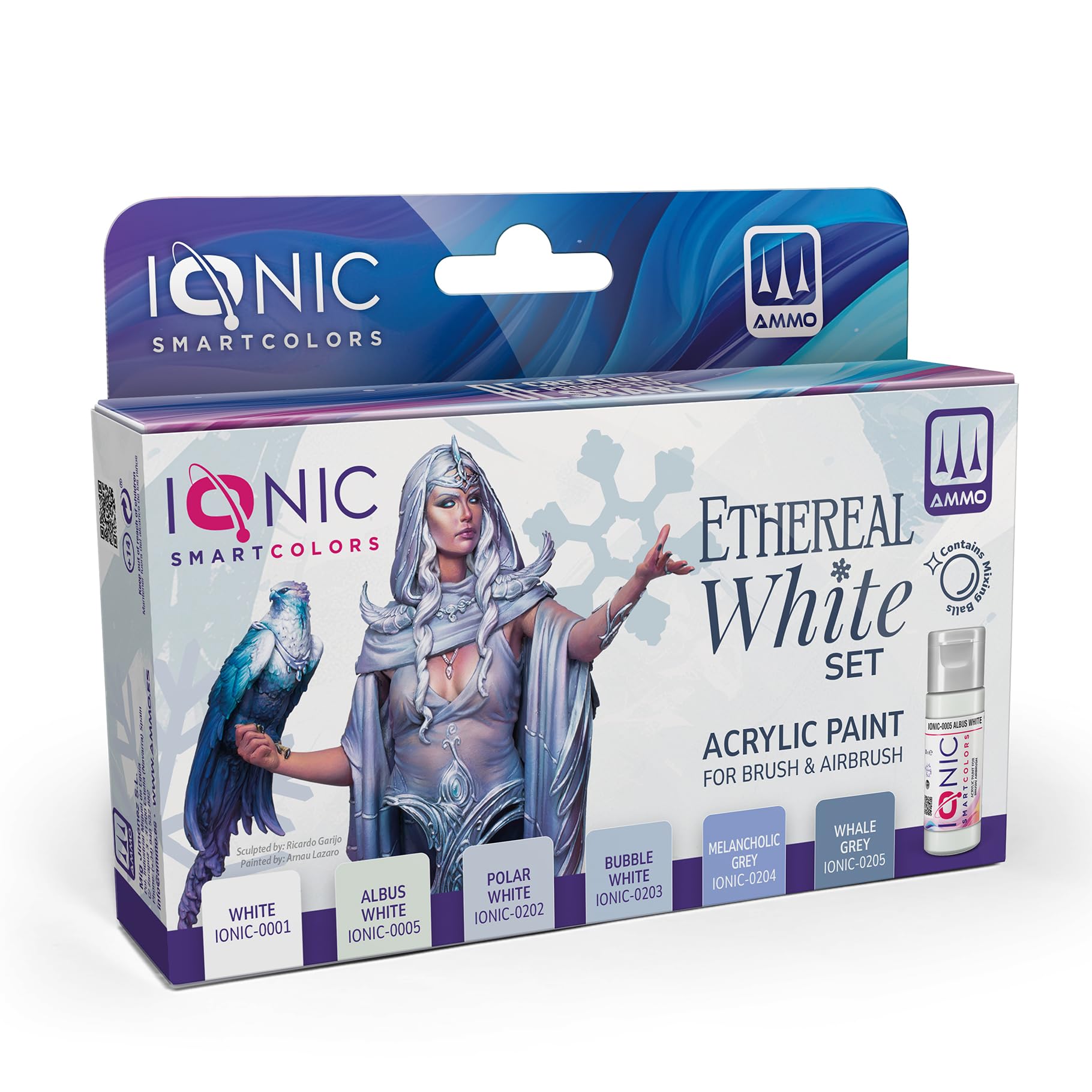 Mig Jimenez IONIC Smart Colors Blancos Esenciales Set - 6 Pinturas Acrílicas para Wargames - IONIC-0503 | 6 Pinturas Acrílicas para Wargames