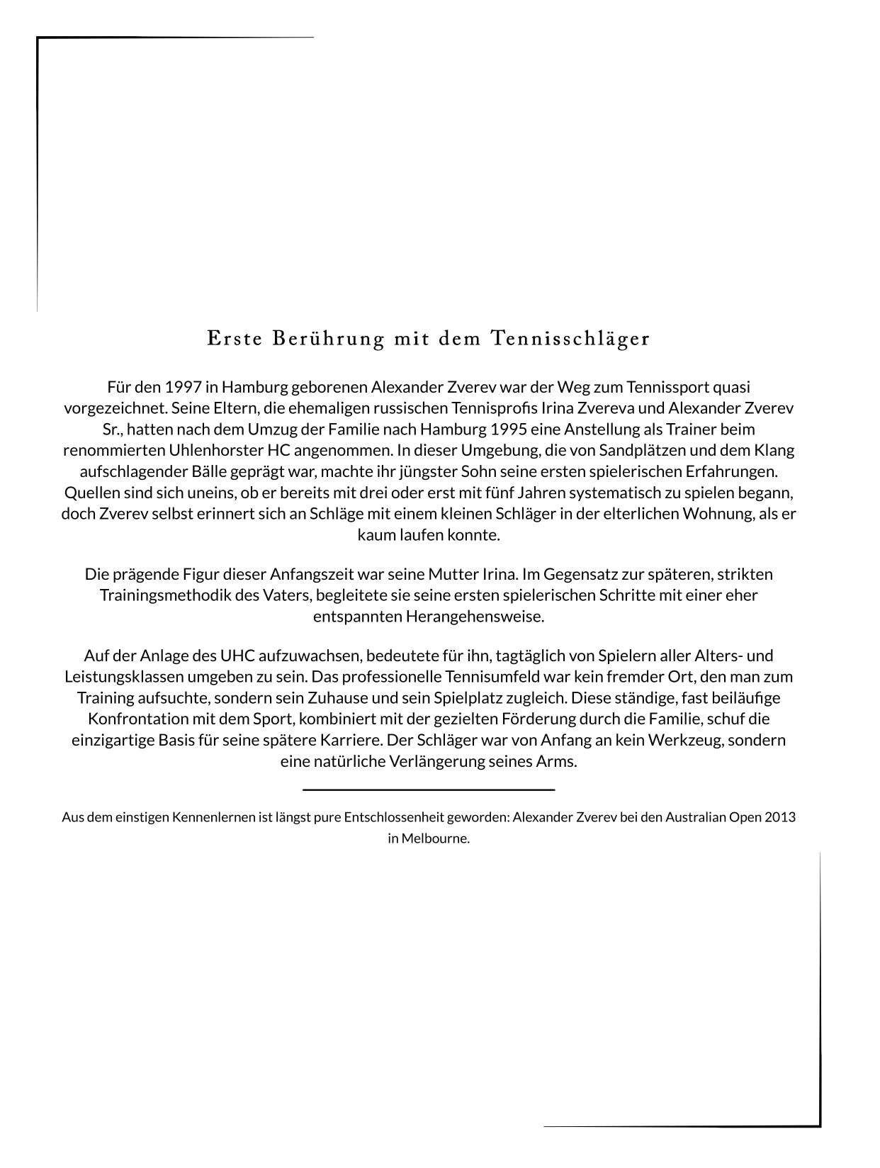 Aufschlag & Haltung: Die Biografie über Alexander Zverev. Komplett in Farbe