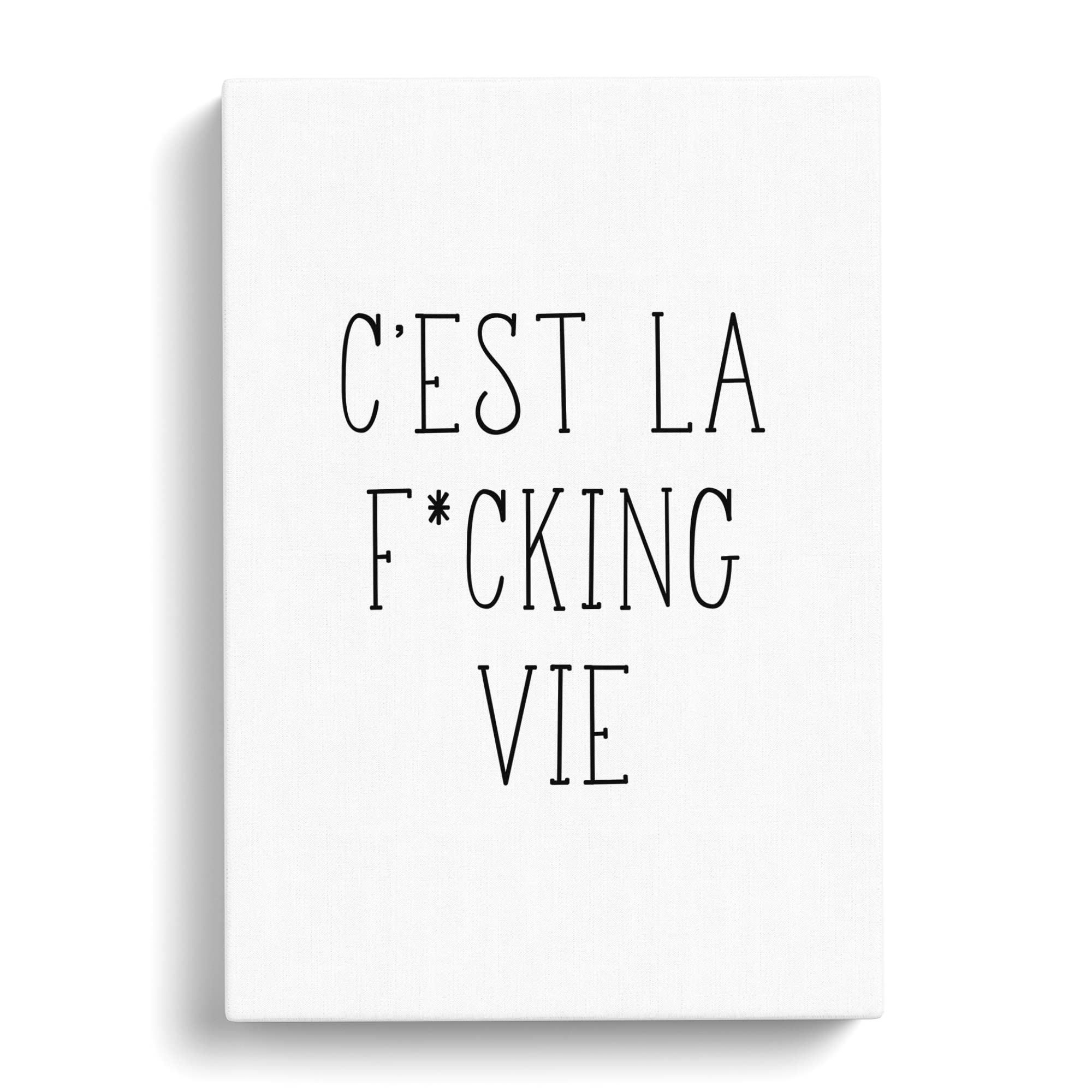 C'Est La Vie V2 Typography Quote Canvas Print, Mixed, 25L x 50W cm - Image 3