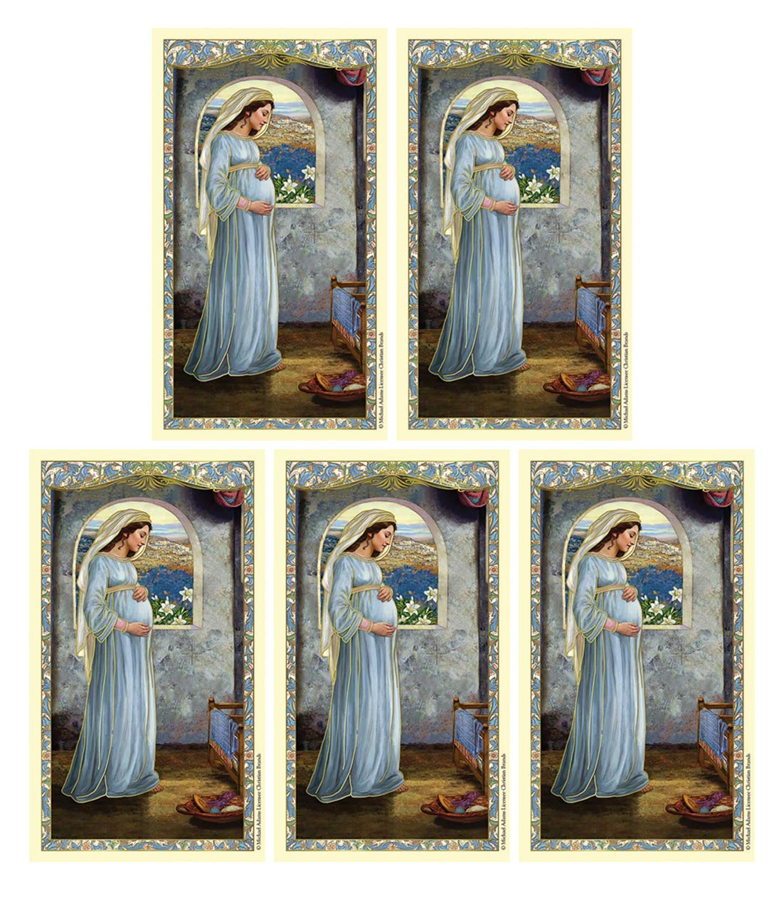Needzo Prayer of Mary, Mother of God Laminated Holy Cards, 4 3/8 Inch, Pack of 5