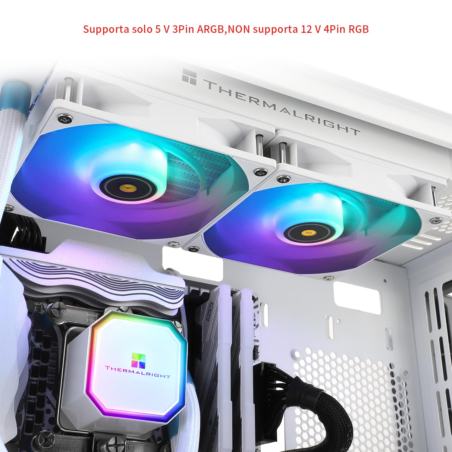 TR Frozen Prism 240 White ARGB Raffreddatore liquido CPU con ventola PWM da 120 mm,Dissipatore di calore per refrigeratore d'acqua integrato per AMD/AM4/AM5, INTEL 1700/1150/1151/1200/2011