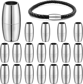 20 Pieces Barcelet Magnetic Clasps Closures Leather Necklace Barcelet Cord End Cap Kumihimo End Cap for Bracelet 5mm Inner...