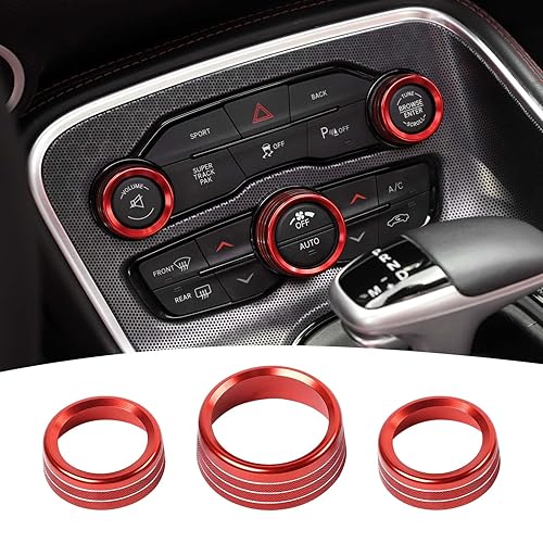Anillo de perilla de interruptor de volumen de CA compatible con Dodge Charger 2011+Challenger 2015+RAM 2012-2017Durango 2016-2022Chrysler 300C