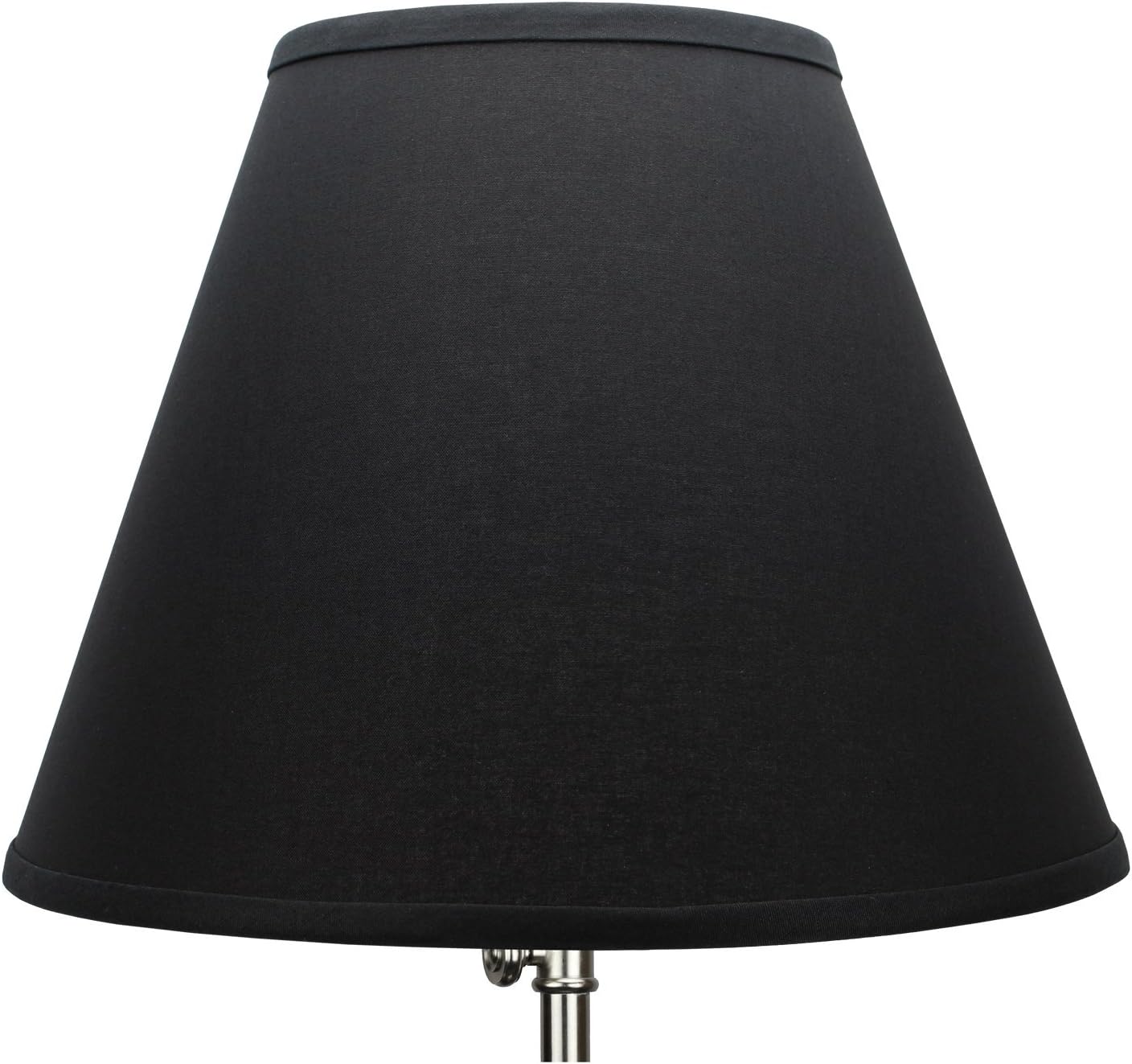 FenchelShades.com Lampshade 7" Top Diameter x 14" Bottom Diameter x 11" Slant Height with Washer (Spider) Attachment for Lamps with a Harp (Black)