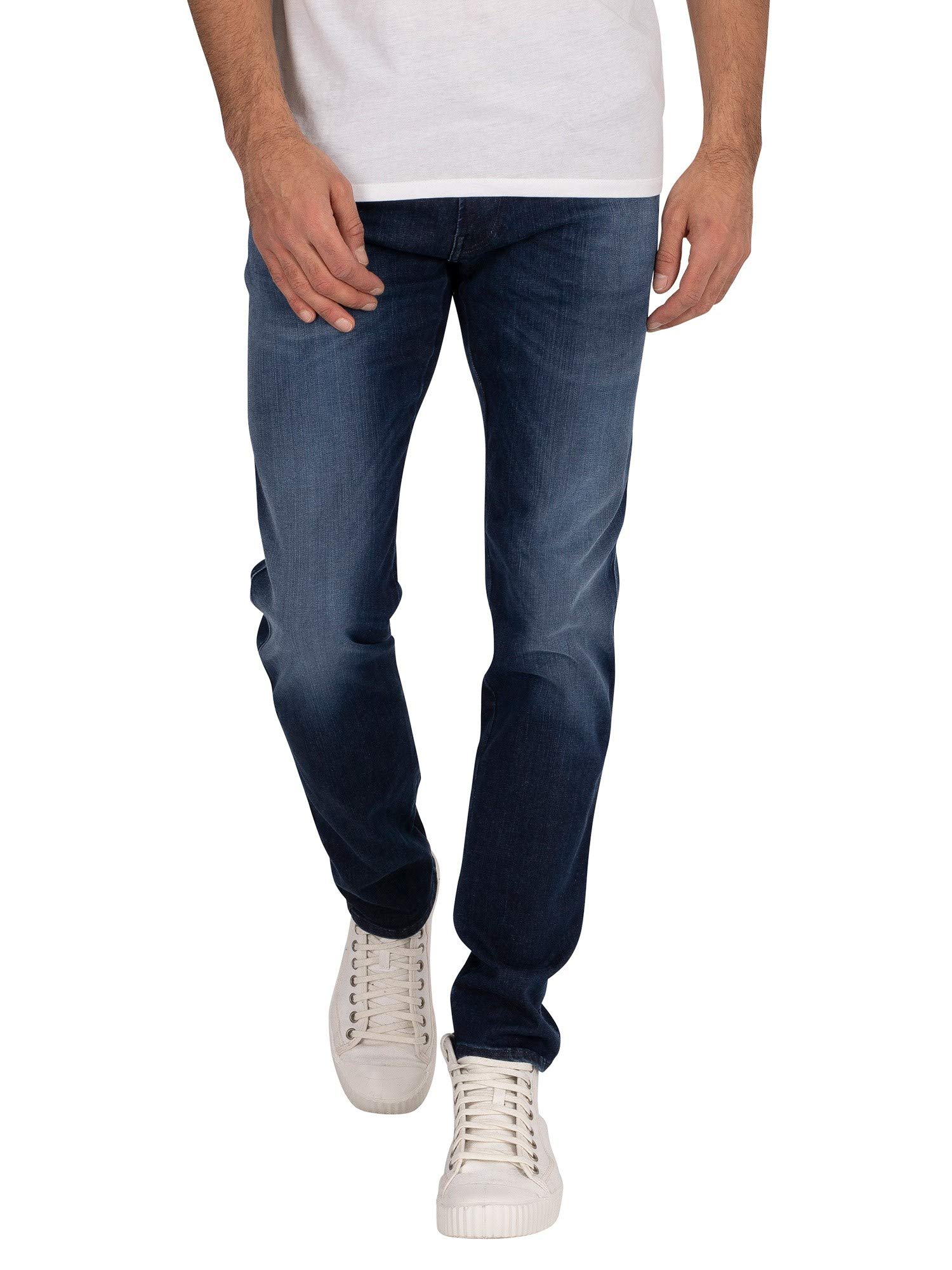 Replay Men's Anbass Slim-Fit Hyperflex Jeans with Stretch, Blue (Dark Blue 007), W30 x L34
