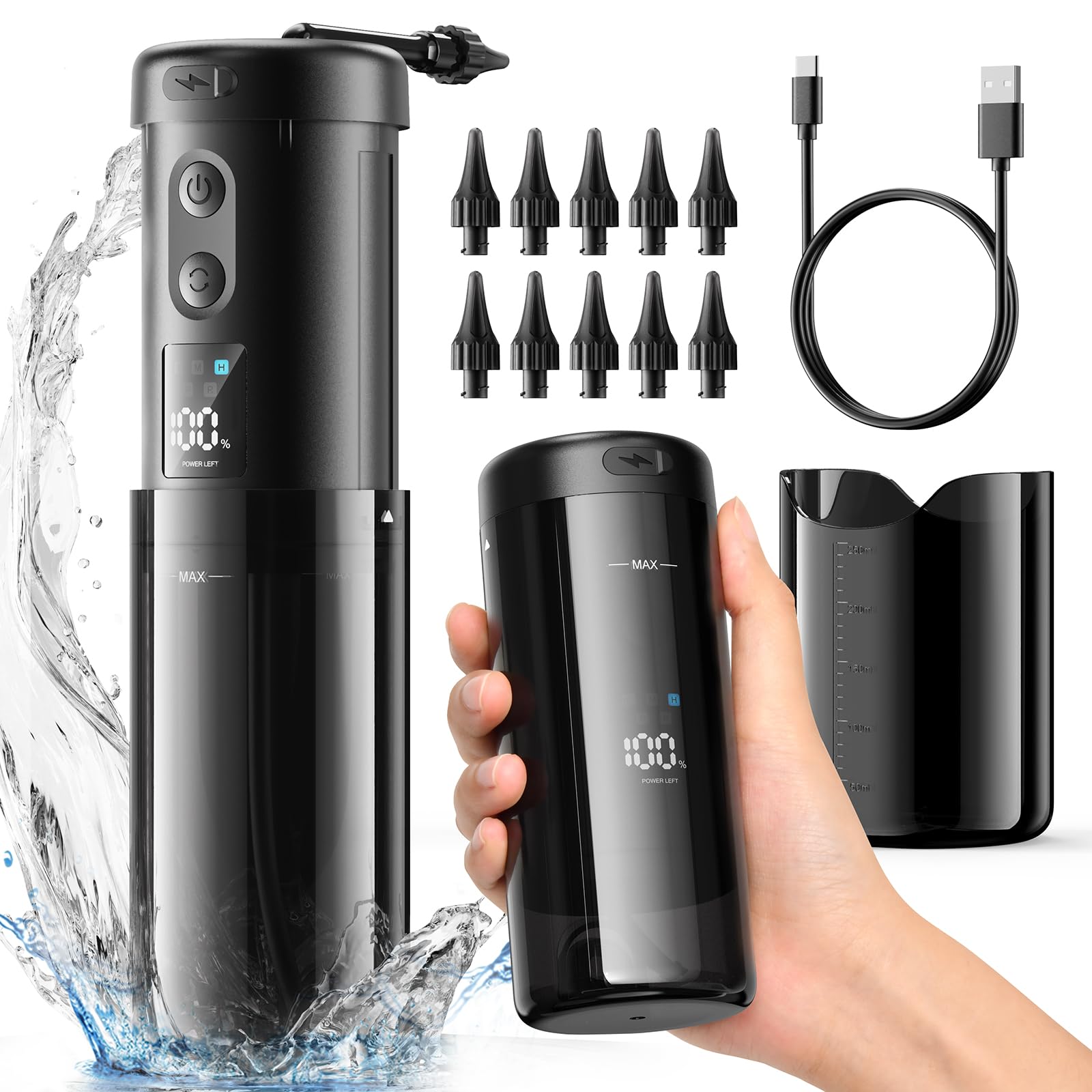 KAUGIC Advanced IPX7 Waterproof Telescopic Ear Wax Removal, Black