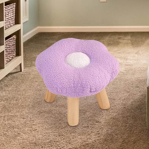 Miniatura 9 de Taburete reposapiés en forma de flor multiusos con dibujos animados, sofá otomano suave para dormitorio, entrada, apartamento, mesita de noche, sala