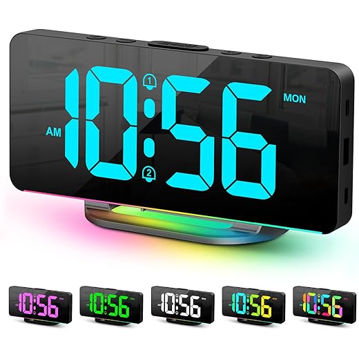 Large 7 Color-Changing LED Clock