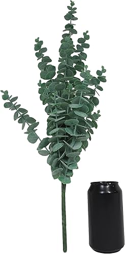 Miniatura 5 de Ebros Gift Paquete de 6 plantas de tallo de eucalipto artificiales realistas y realistas Botánicas para el hogar, jardín, veranda, oficina, centros