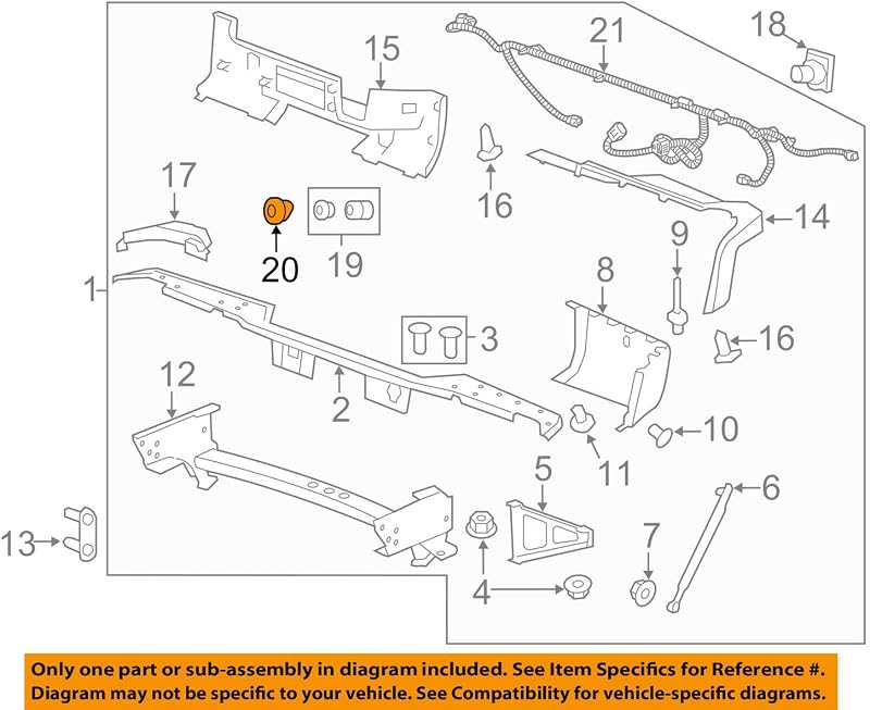 Carcaça do sistema de sensores de ré General Motors 25844782 – Traseira