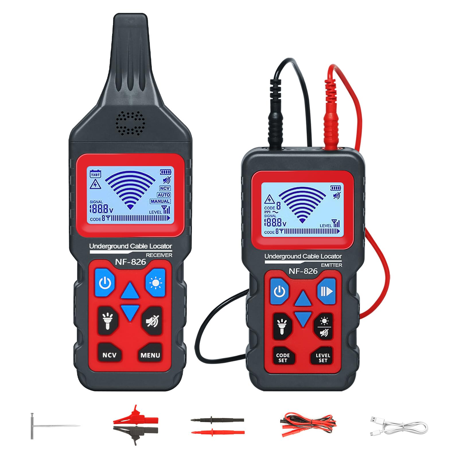 RockyMars Cable Tester, Underground Cable Locator, Cable Tester, Wall and Underground Wiring, Cable and Gas Supply Pipeline, NF-826