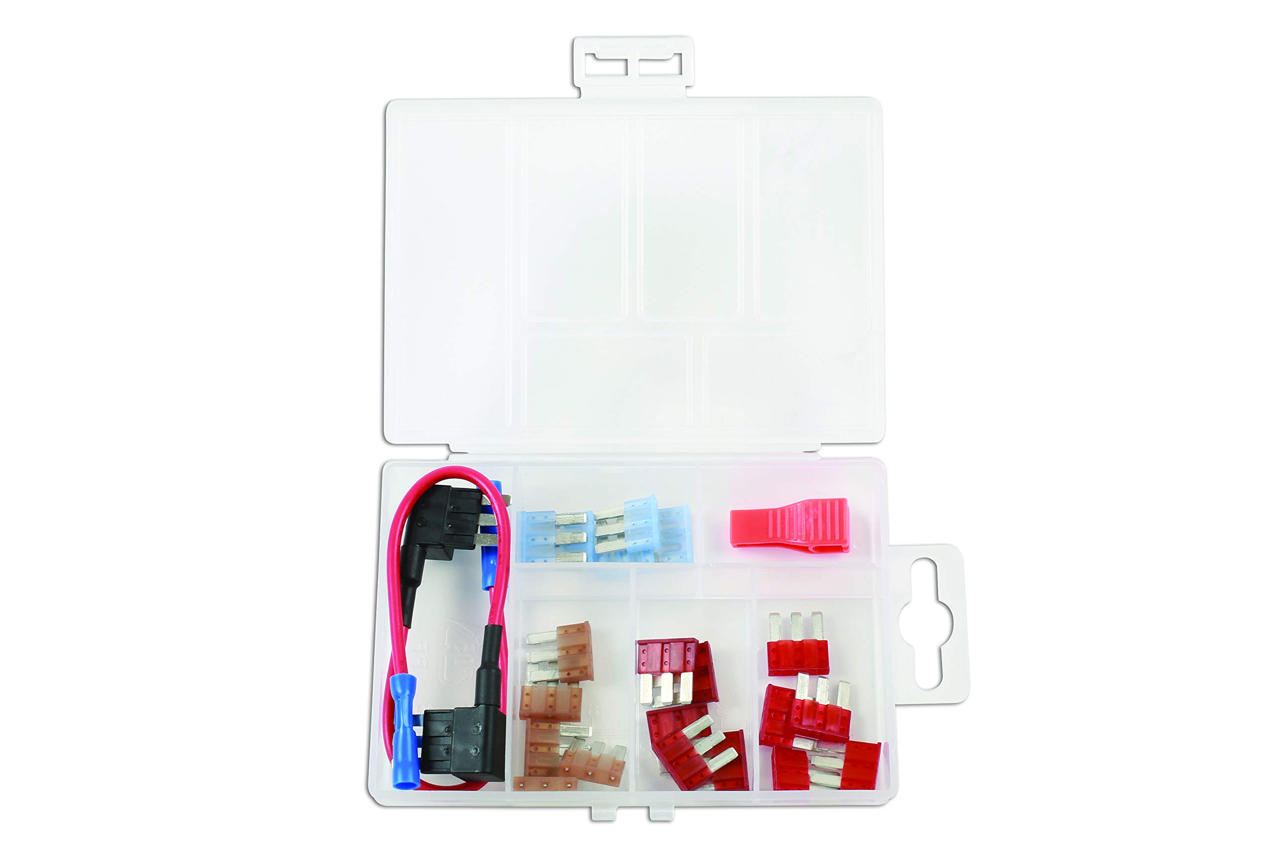 CONNECT 37525 Assorted Micro Blade Fuses 23pc Fuse Puller Add-a-Circuit Holders