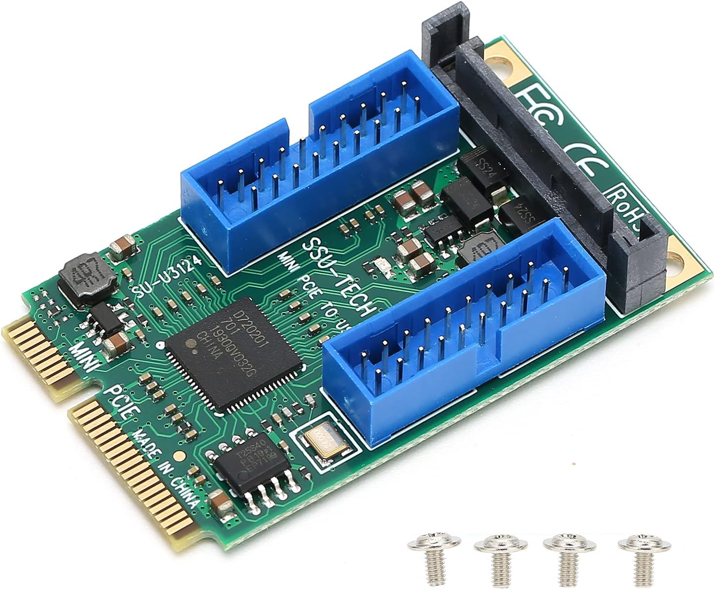 MINI PCI‑E, UPD720202 Chipset Desktop PCI‑E Expansion Card Digital MINI ...