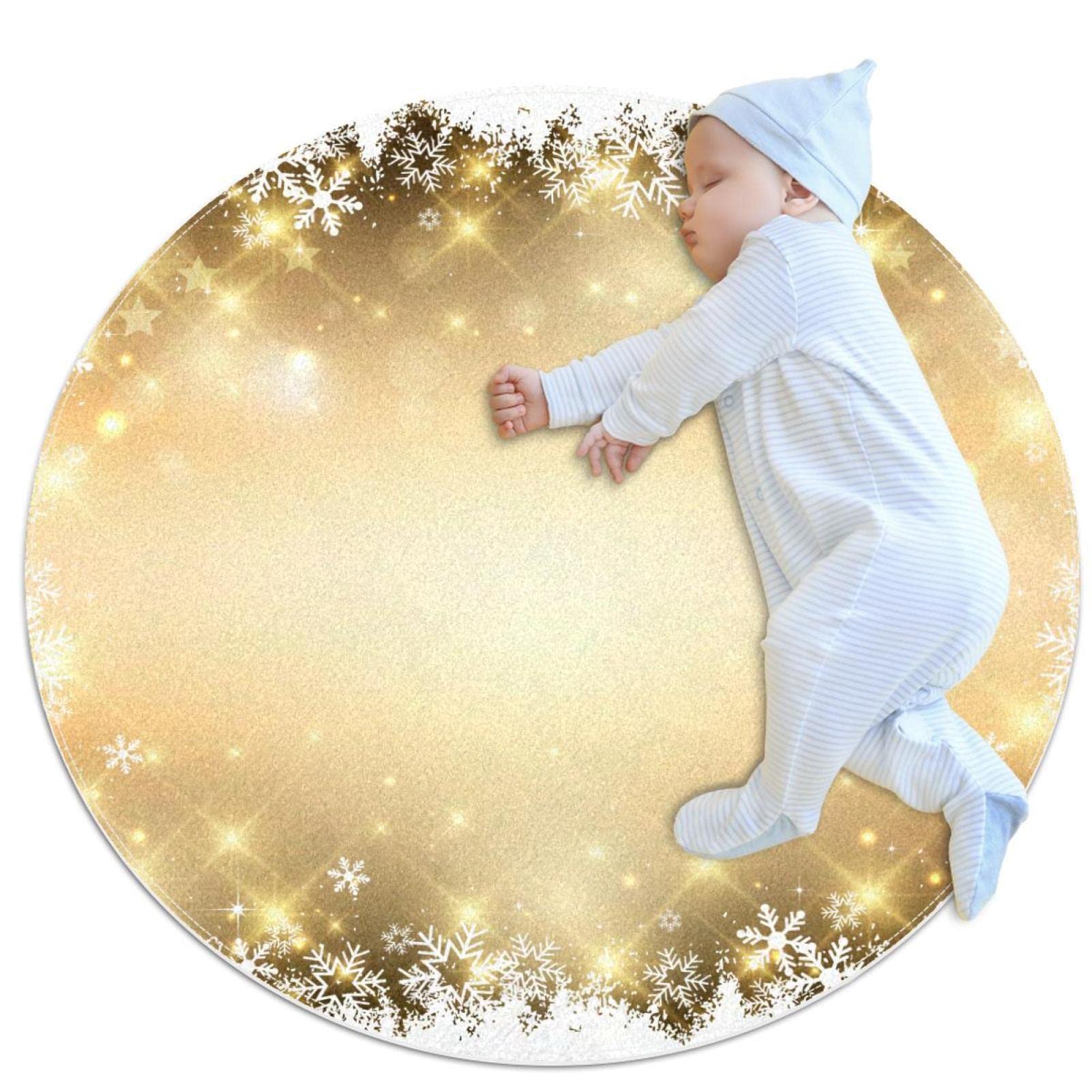 Tapis de jeu pour enfants JDEZ le cadeau de Noël rond idéal pour chambre