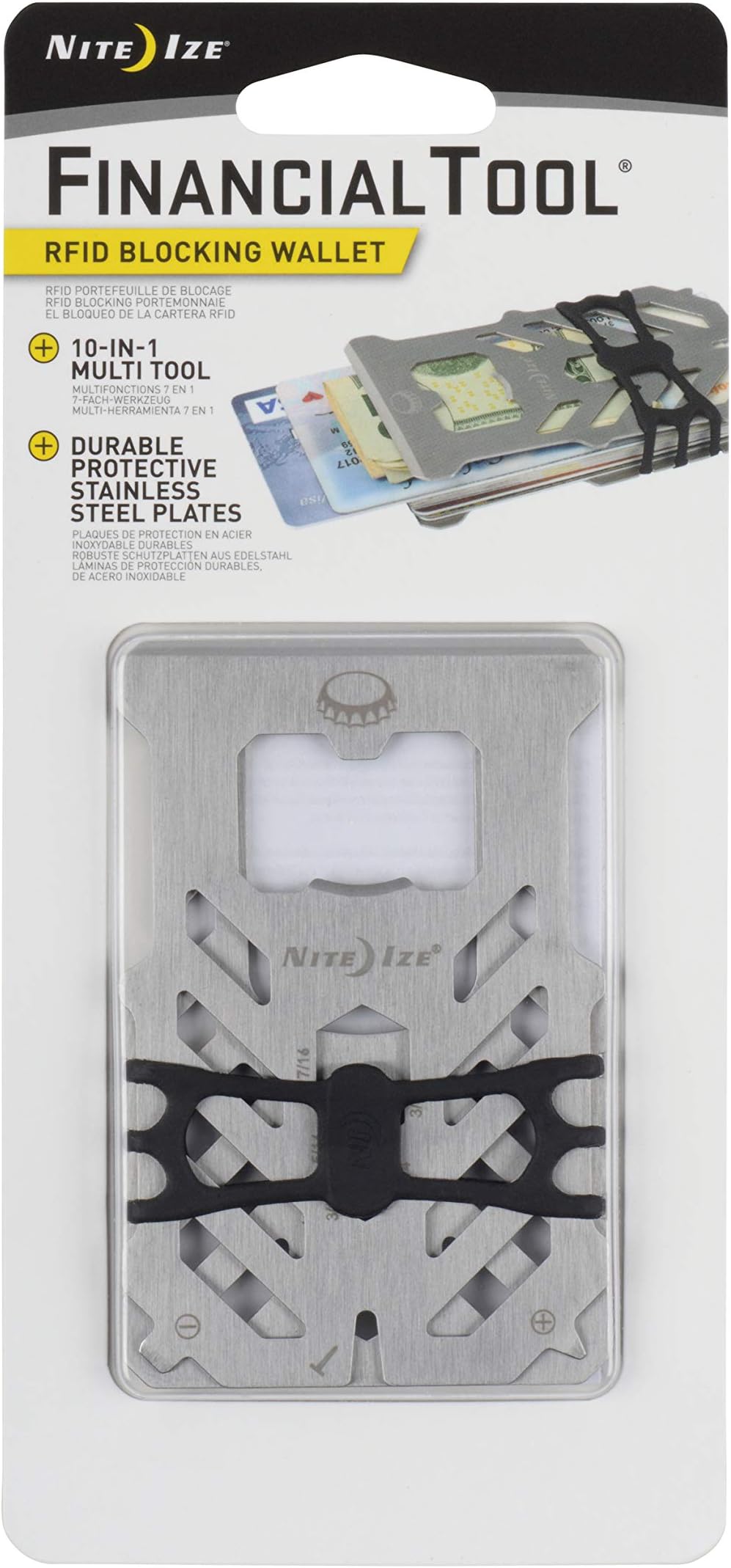 Nite Ize Financial Tool RFID Blocking Wallet Financial Tool RFID Blocking Wallet - Steel, N/A