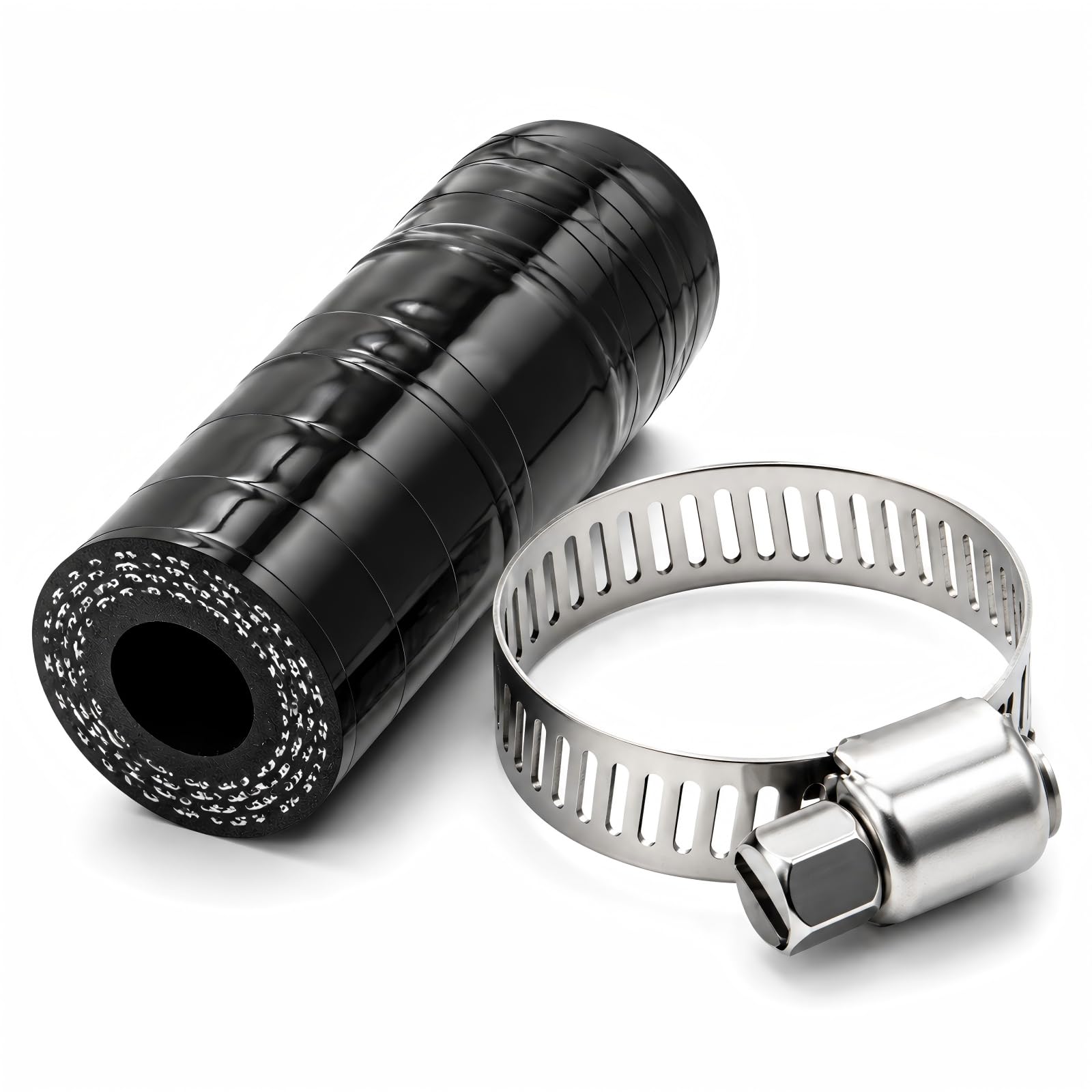 3/8" Silicone Vacuum Cap End Plug with Stainless Steel Clamp, 9.5mm ID 3-Ply Reinforced High Temp Hose Cap for Turbo Bypass, Throttle Body Water Port,