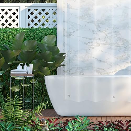 Miniatura 7 de SO HOME Forro de cortina de ducha  PEVA resistente calibre 6  3 imanes pesados integrados  12 ojales de aluminio (2, transparente, 72 x 70 pulgadas