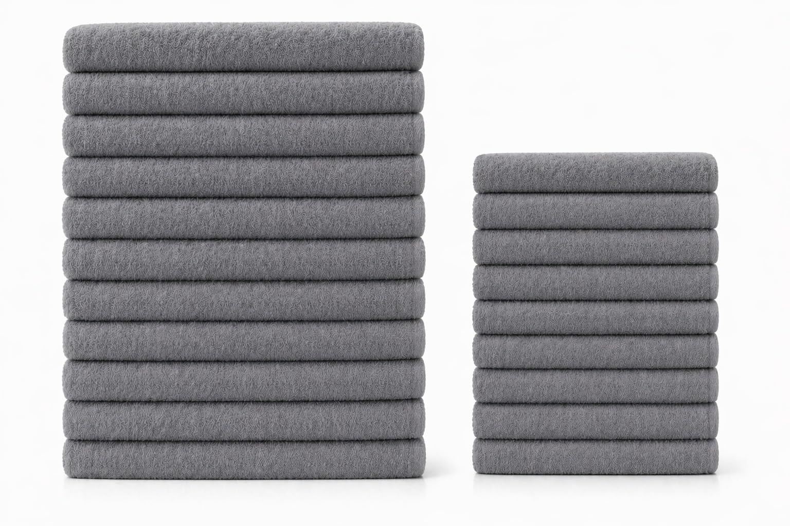 Corredocasa Set 24 Asciugamani in Morbida Spugna 100% Cotone, Made in Italy - Kit da 12 Asciugamani Viso e 12 Asciugamani Ospite - Perfetto per Hotel e B&B (Grigio)