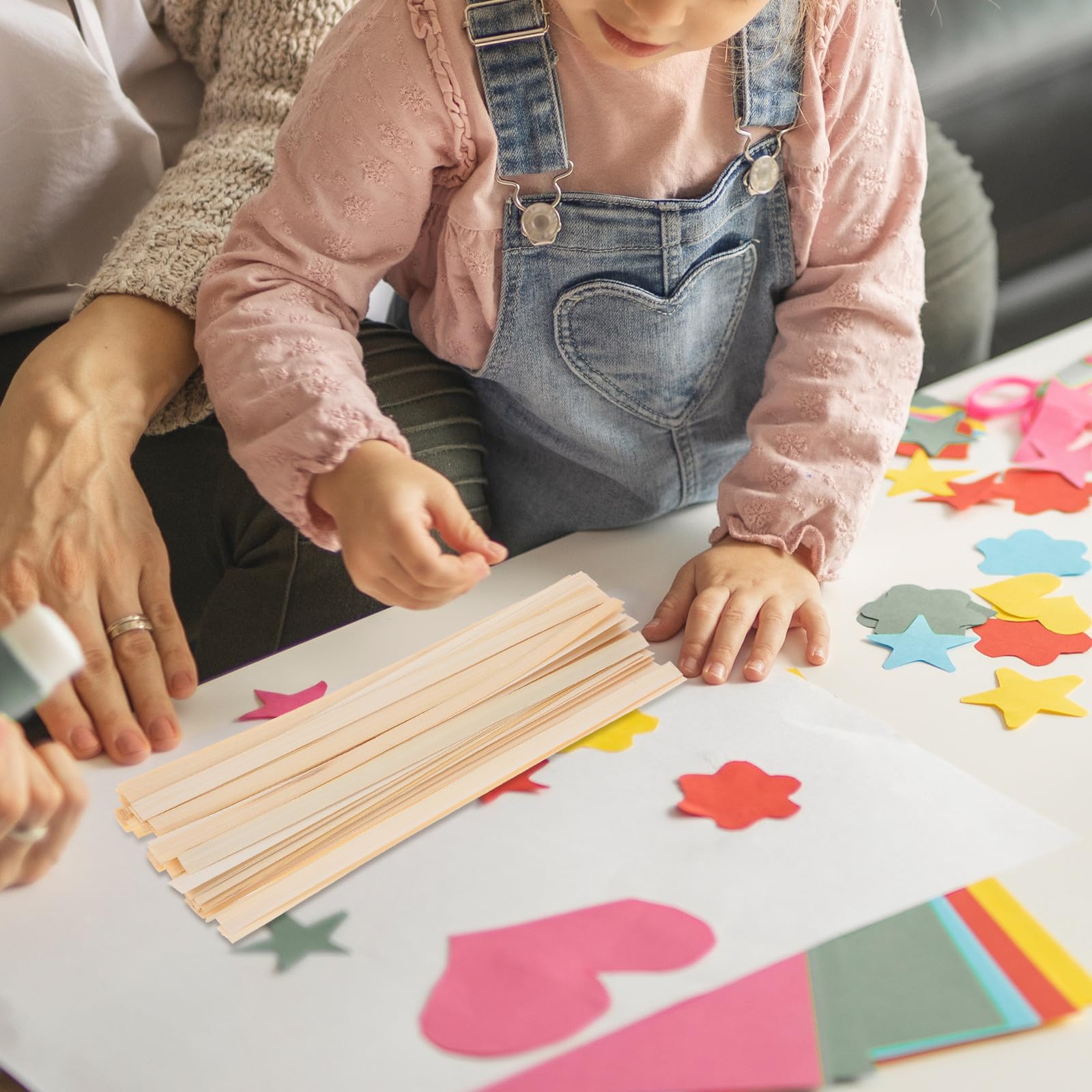 MERRYHAPY Stecche di Bamboo Resistenti per Ventagli, Kit da 50 Pezzi per Artigianato Manuale e Tessitura di Cesti Fai da Te
