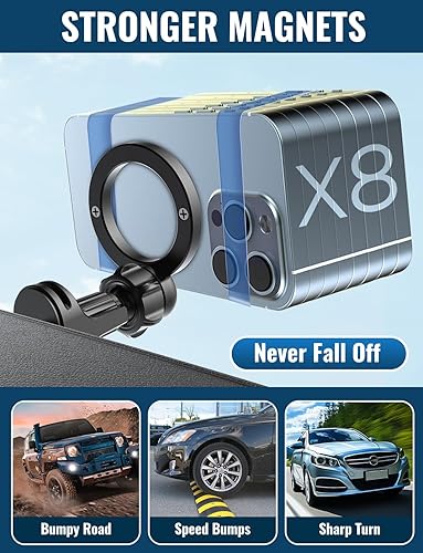 Miniatura 8 de Soporte magnético para teléfono para automóvil, soporte magnético para teléfono para ventilación de aire, soporte magnético para iPhone 16, 15, 14,