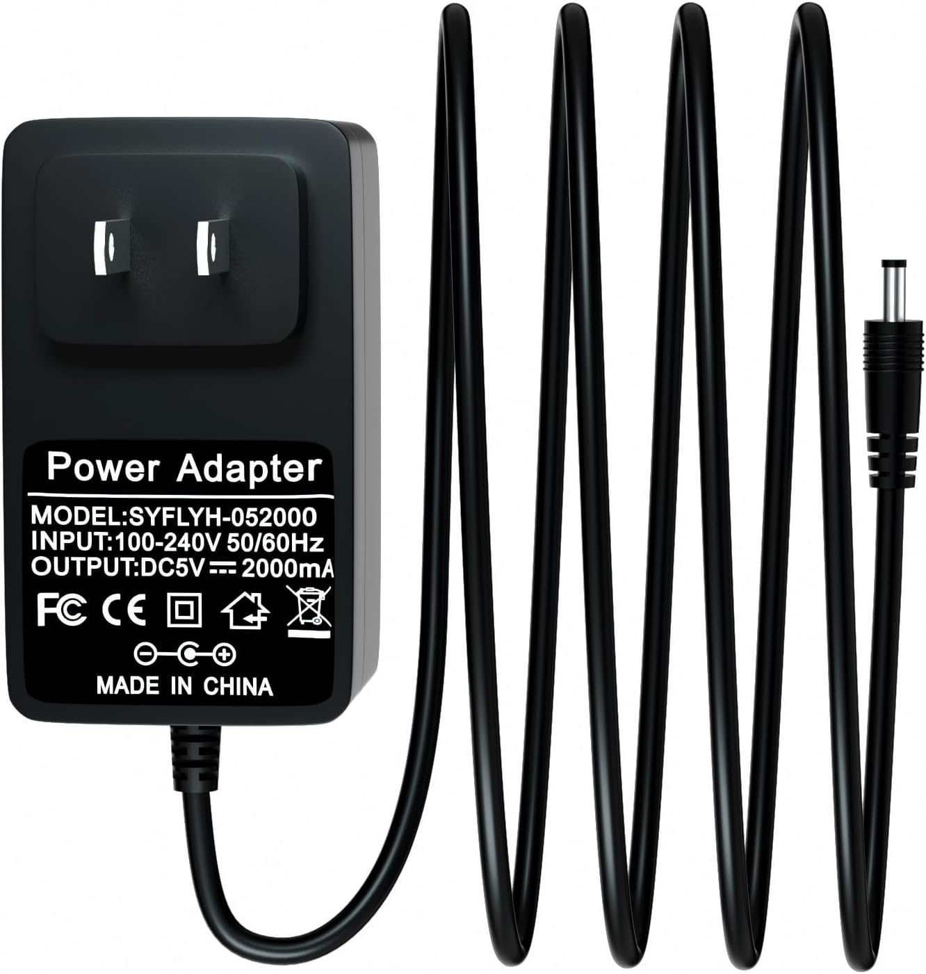 5V Power Adapter Cord for Yealink SIP Phones Compatible with T54W, T29G, T46S, T46U, T48S, T48U, T52S, T54S, T56A, T58V, T58A Power Supply Charger