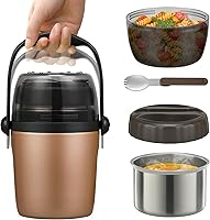 Vista 8 de Termo de sopa para alimentos calientes para adultos y niños, recipientes de almuerzo de 32 onzas de boca ancha, tarro de comida aislado 100% a