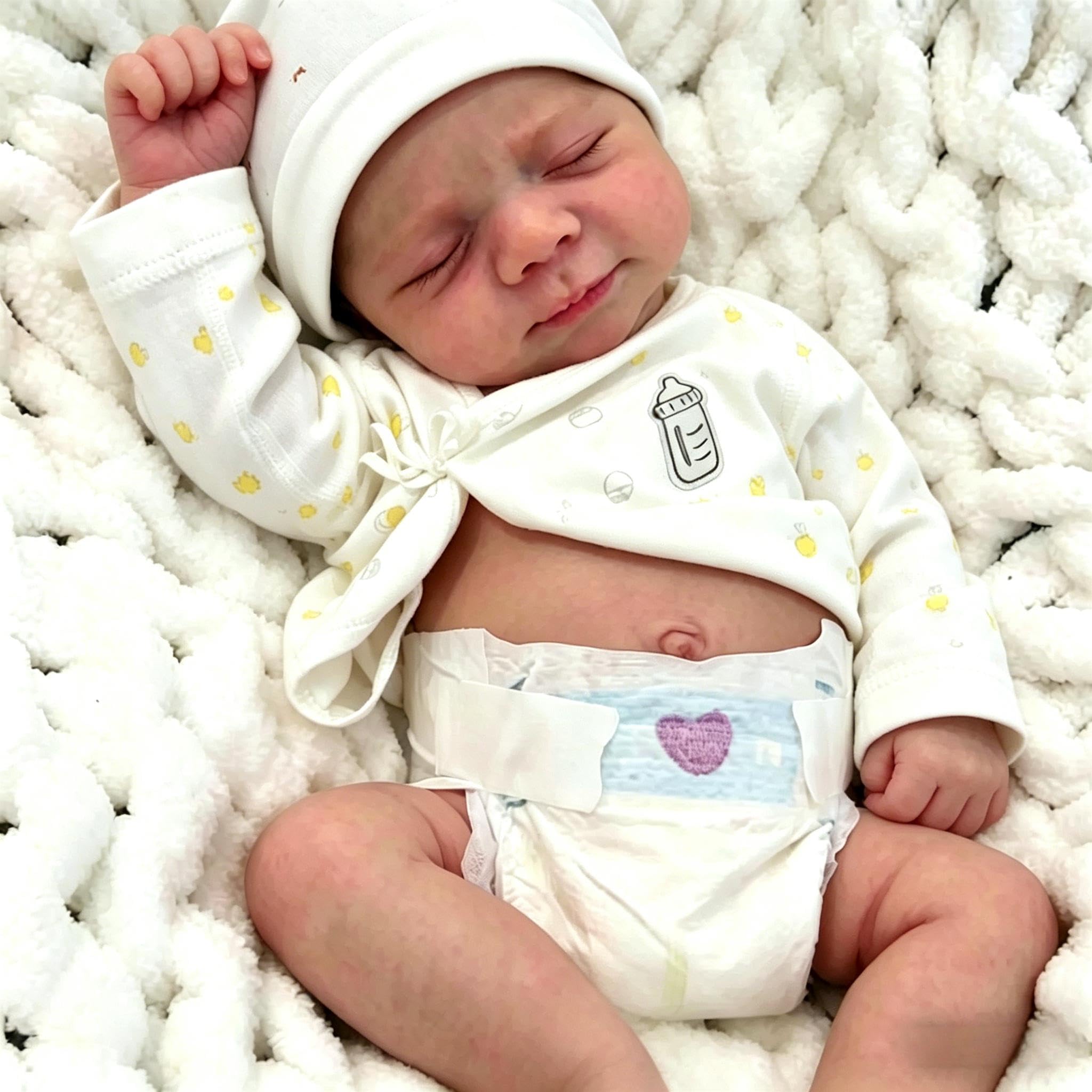 Anano Bambole Reborn Femmina Tutta In Silicone Morbido 45CM Neonato Bambole Reborn Realistico Femmine Bambola Che Sembra Verissimo Bambolotto Reborns