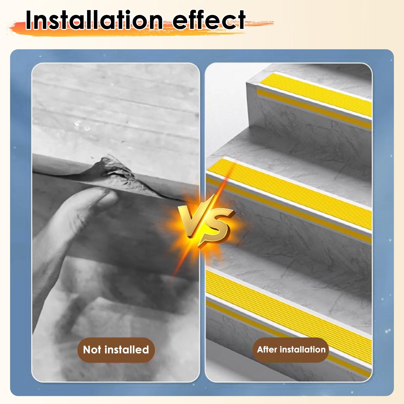 Salva Escalones Con Cantoneras Adhesivas Y Zócalo Escaleras, Tiras Antideslizantes Para Peldaños Autoadhesivas En Forma De L, Tiras Protectoras Interiores Exteriores, Borde Perfil Escalera