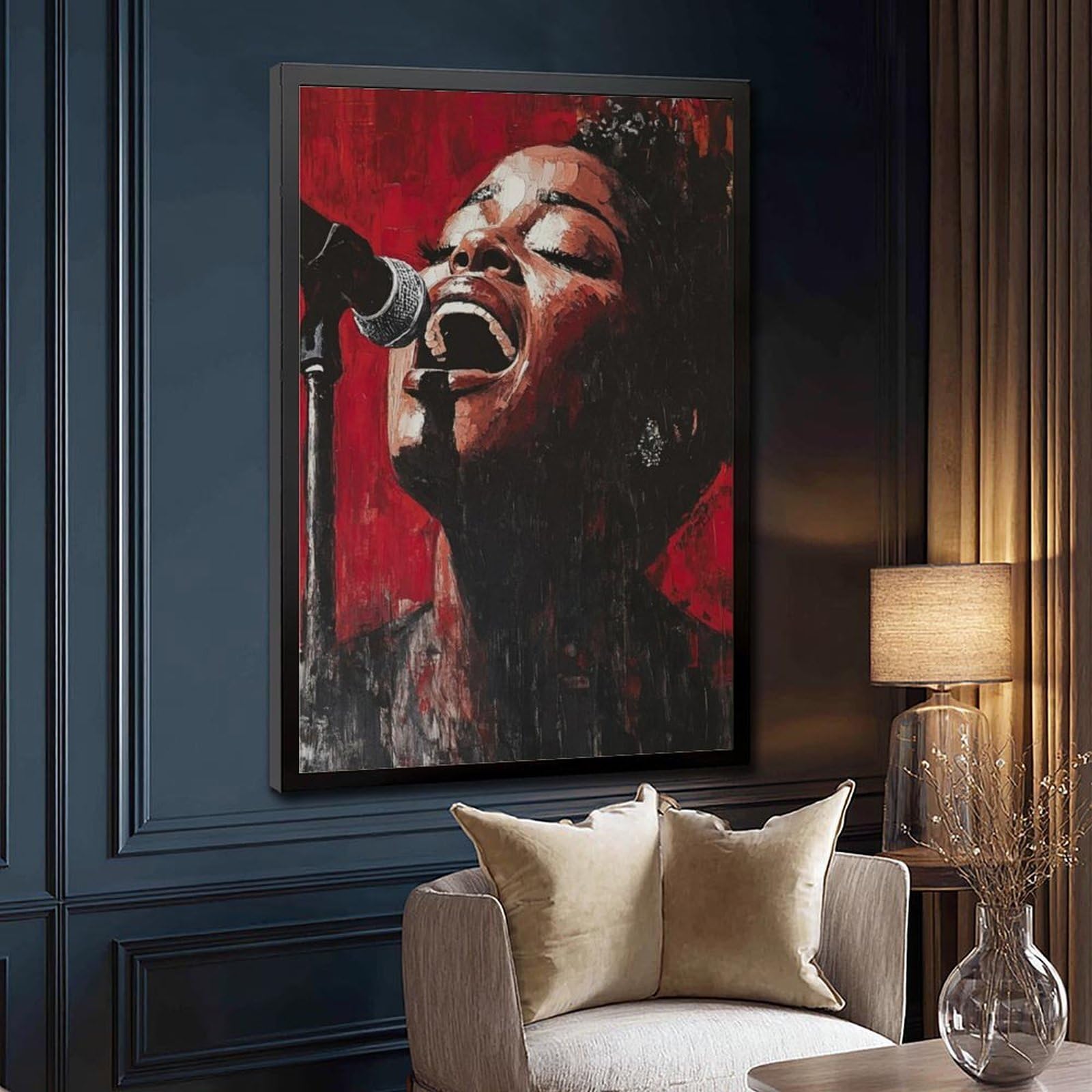 Jazz Singer Musica Pittura a Olio Poster Camera da Letto Decorazione Paesaggio Ufficio Camera Decorazione Regalo 61 cm L X 91,4 cm W