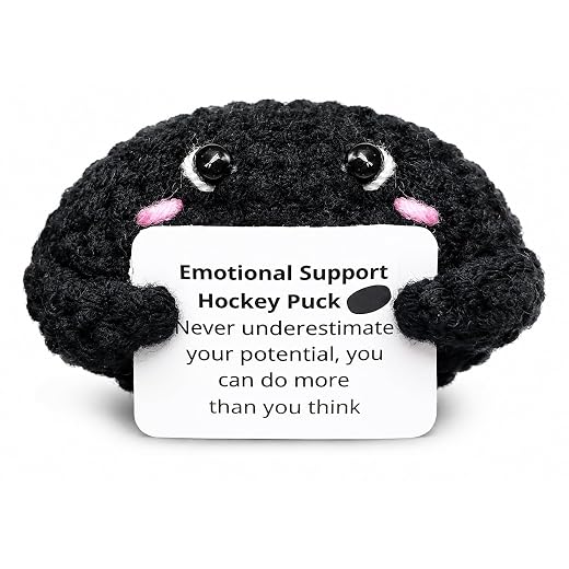 Handmade Collectible Hockey Puck - Emotional Support Decor,Tough & Supportive Gift for Hockey Players,Best Friend,Team Mate,Sports Room Decor Accent
