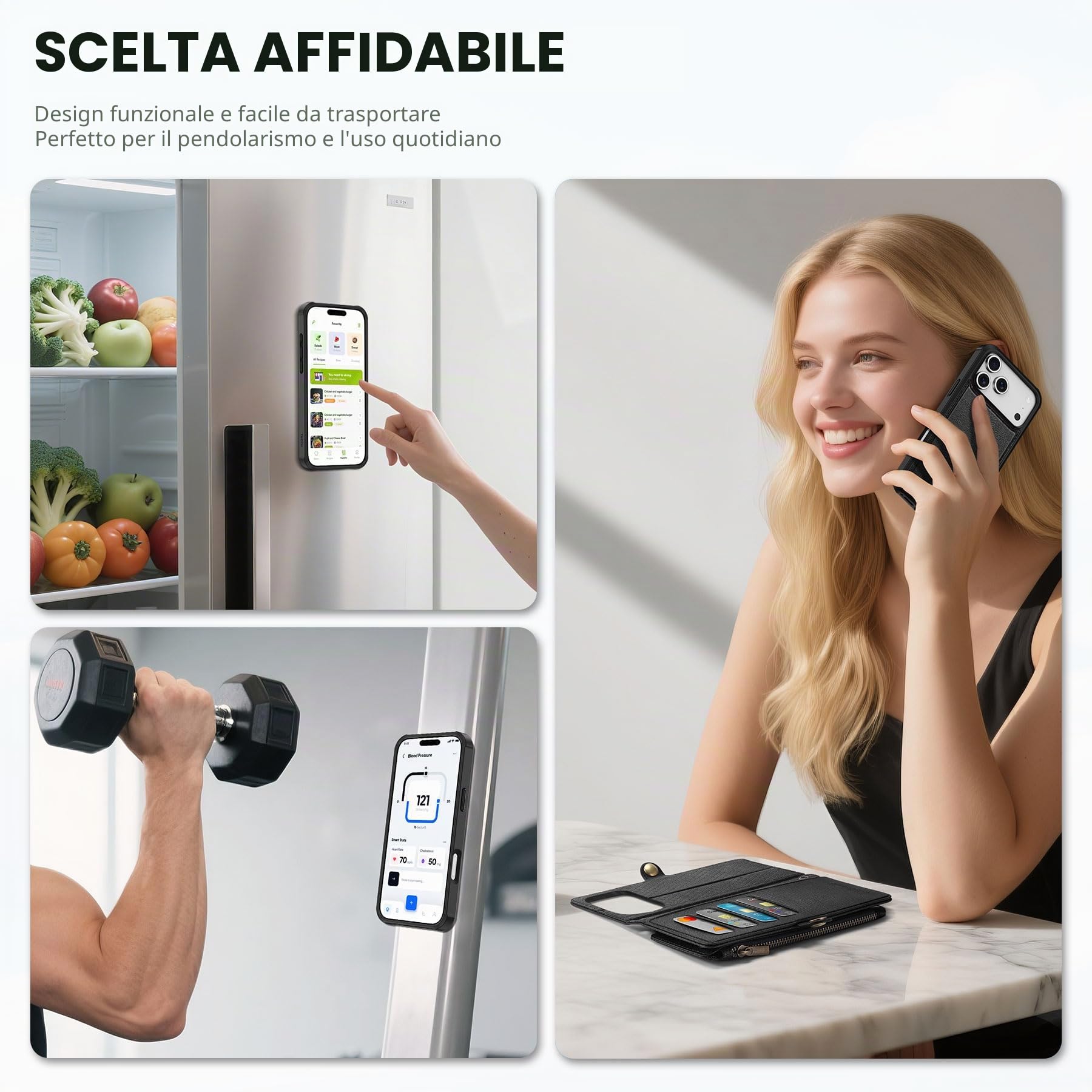 TUCCH Custodia per iPhone 17 Pro Max 6,9" 5G 2025, Nero Testurizzato | Blocco RFID, Portafoglio Pelle Sintetica, 10 Slot Schede, Scomparto Cerniera Tasca Contanti
