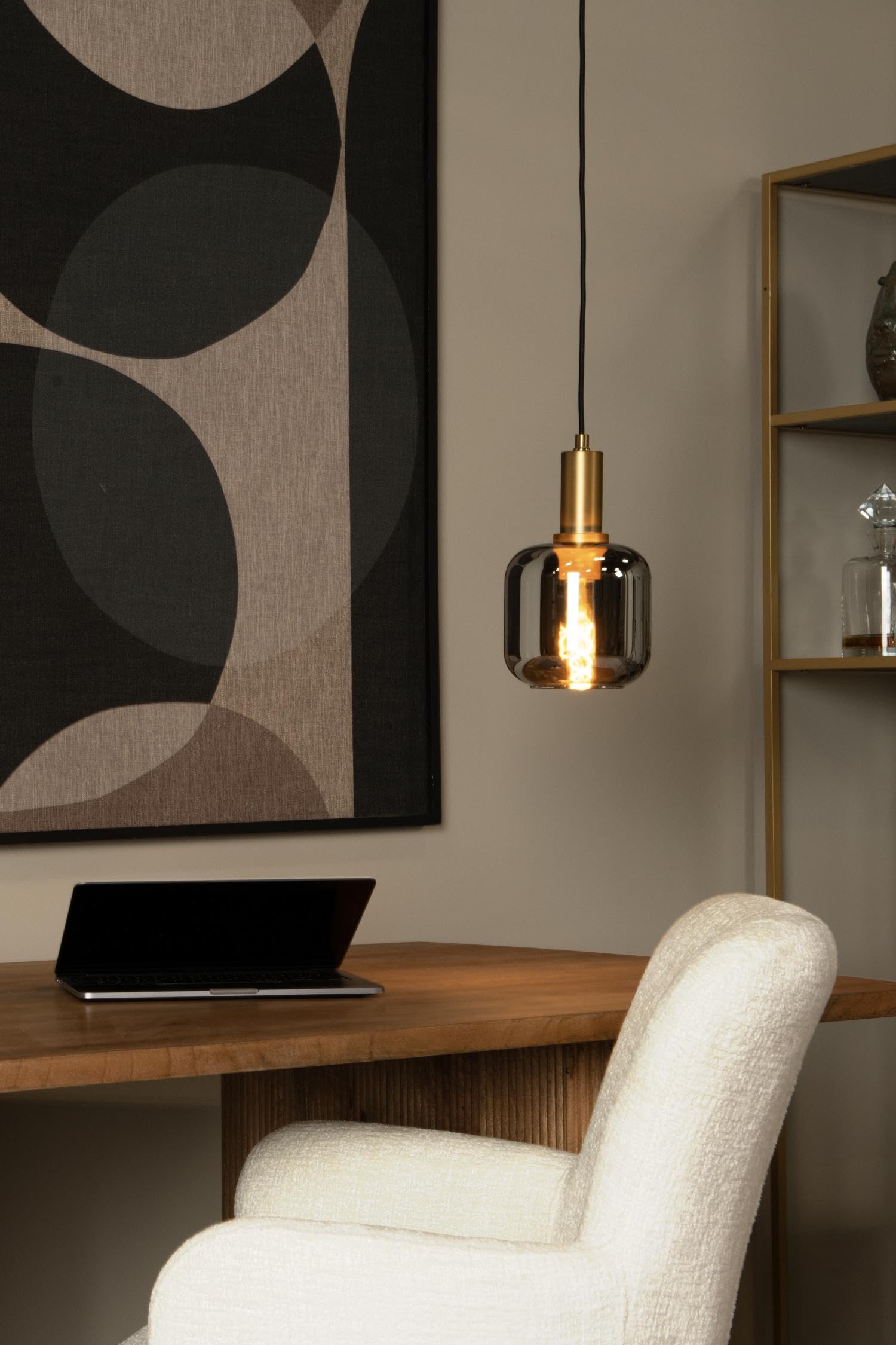 LUCIDE JOANET - Suspension - Ø 16 cm - 1xE27 - Fumé