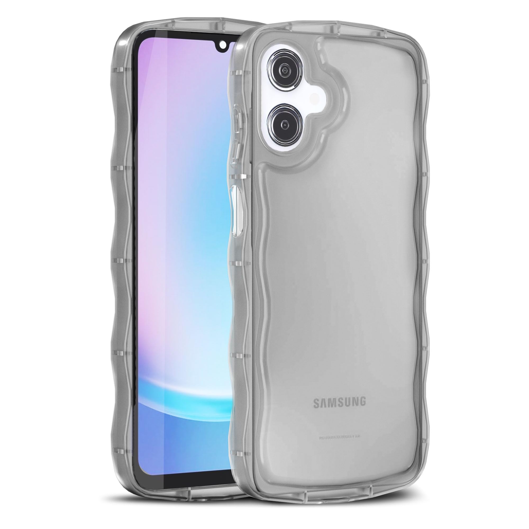 【2025年度 先行発売】YXHH新登場 Galaxy A25 5G ケース クリア ウェーブ おしゃれ TPU 韓国 かわいい 可愛い スマホケース 人気 シンプル 滑り止め 薄型 軽量 耐衝撃 指紋防止 レンズ保護 ストラップホール付き シリコン TPU バンパー SC-53F SCG33 ケース（クリアブラック）