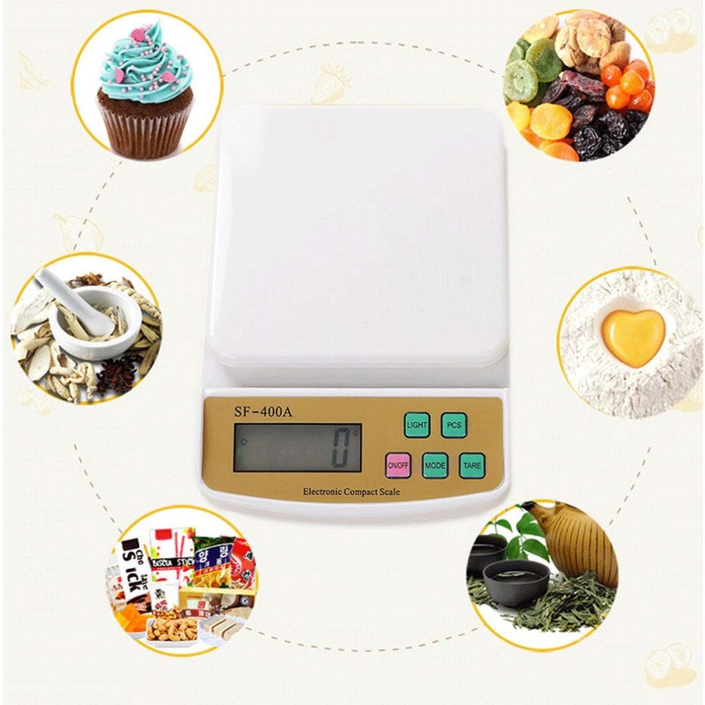 Báscula Digital Electrónica con Función De Tara, LCD, Contador De Acero Inoxidable, para Cocina, Repostería, Frutas Y Verduras, Pesaje De 30 Kg/1 G.,10kg/1g