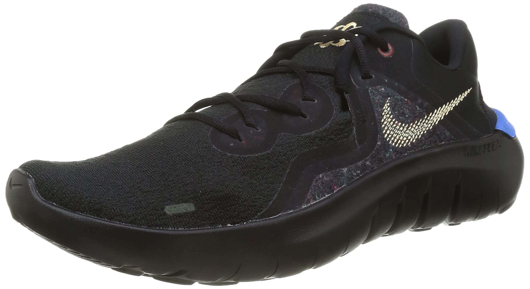 Nike Mens Nike Flex Run 2021 6.5 Black Melon Tint Lt Photo Blue Dark Pony