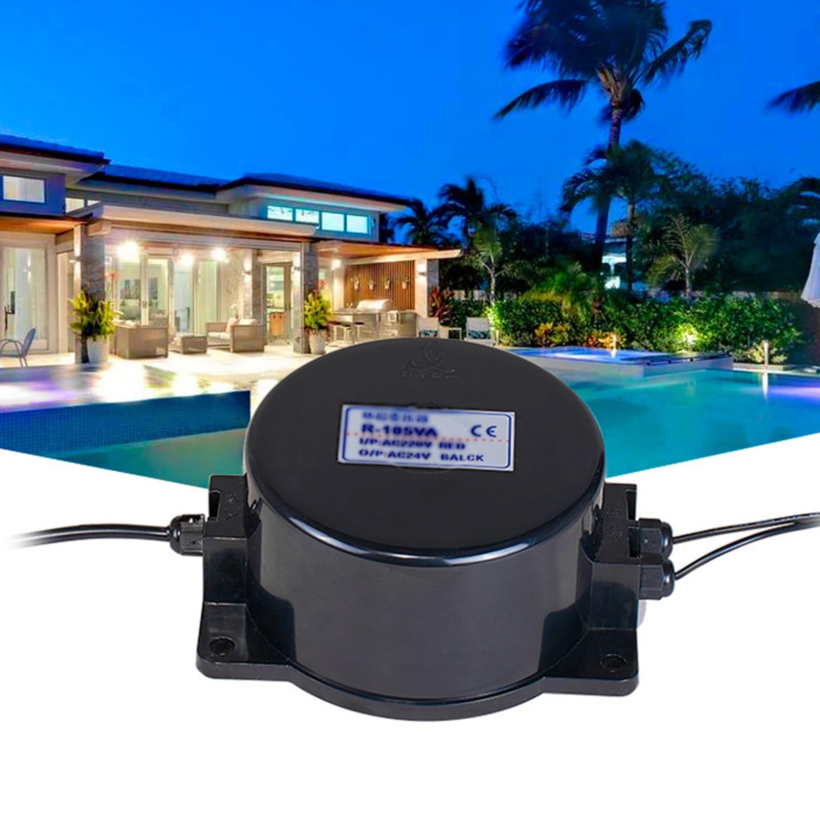 Transformateur Étanche Extérieur, Projecteur Sous-marin 220V À 12V À 24V, Anneau LED Haute Puissance Basse Tension AC, Pour Éclairage De Piscine, Pompe À Eau, Éclairage Extérieur, Projecteurs(12V,50W)