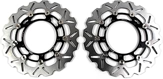 Floating Front Brake Discs Rotors Compatible with Yamaha YZF R6 05-16, FAZER 8 FZ8 10-15, YZF R1 07-14, XT1200Z SUPER TENERE 2010-2021, XT1200ZE SUPER TENERE 2014-2021, Black