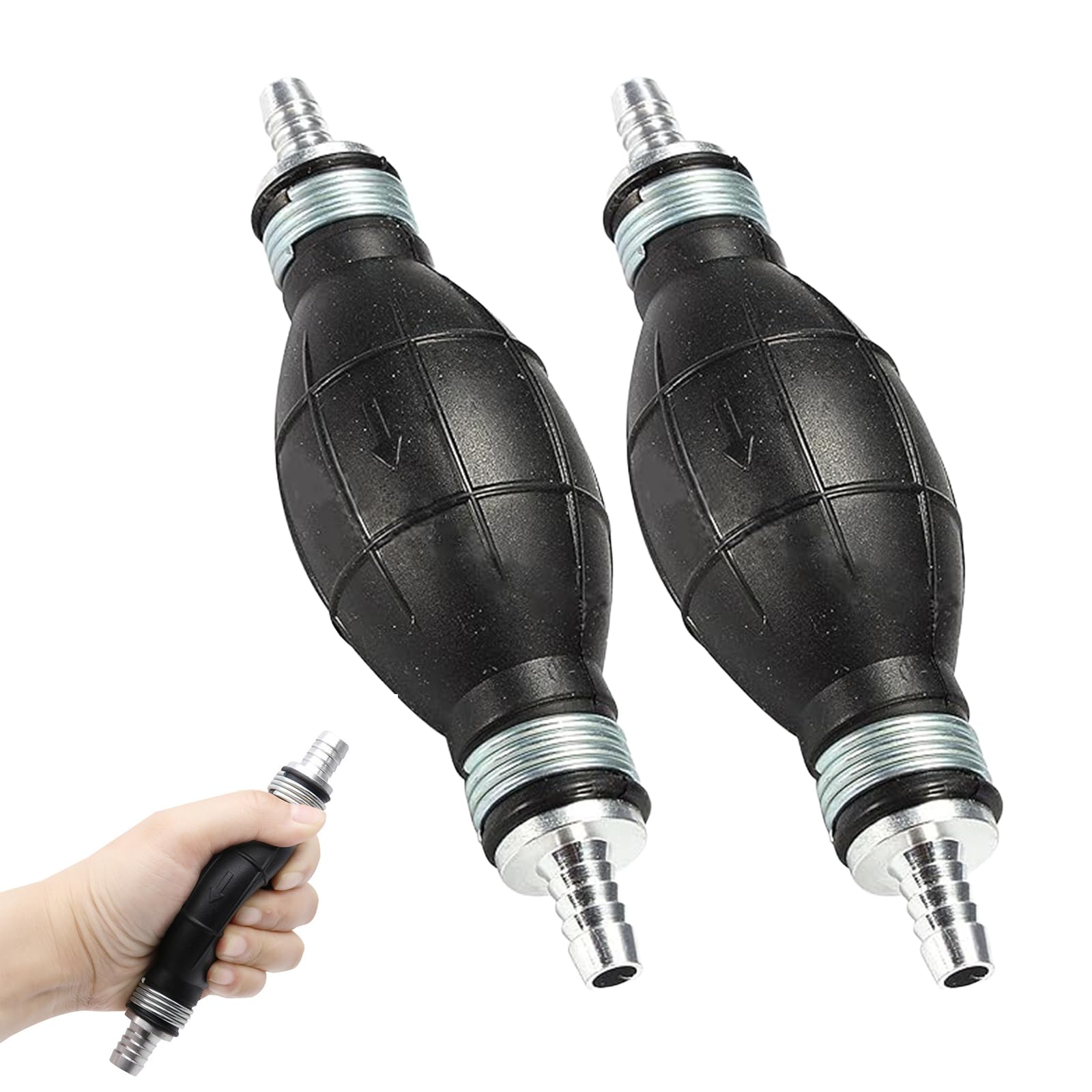 2 Pièces Amorceur Essence/Diesel 10mm,Poire Amorcage Gasoil | Poire Amorcage En Caoutchouc,10mm Pompe à Main Pour Carburant Diesel,Pour Transférer Gaz,Essence,Eau Et Liquides