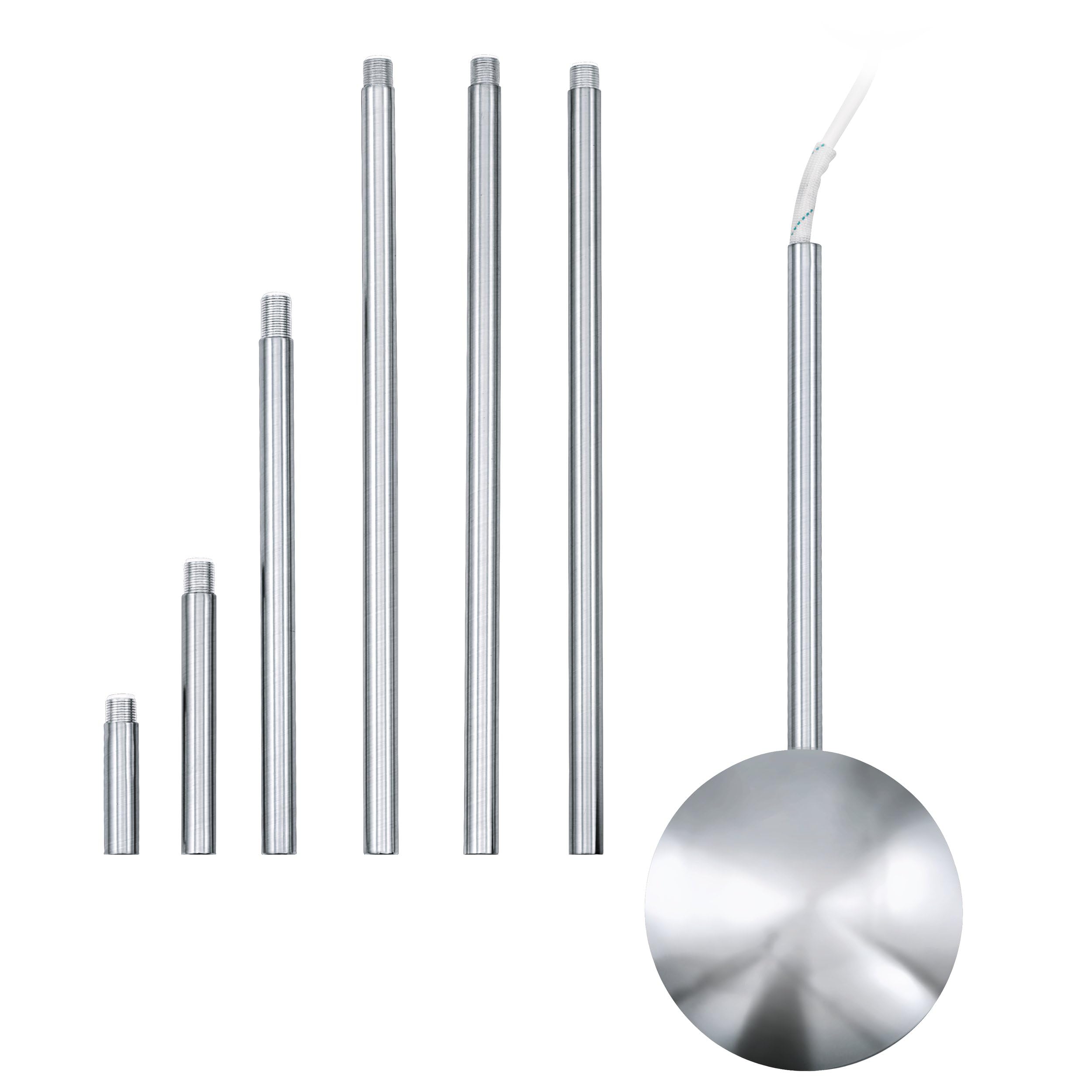 EGLO Kabelkanal Extension Kabelführung aus Stahl Chrom – Verstellbare Länge 320–1570 mm
