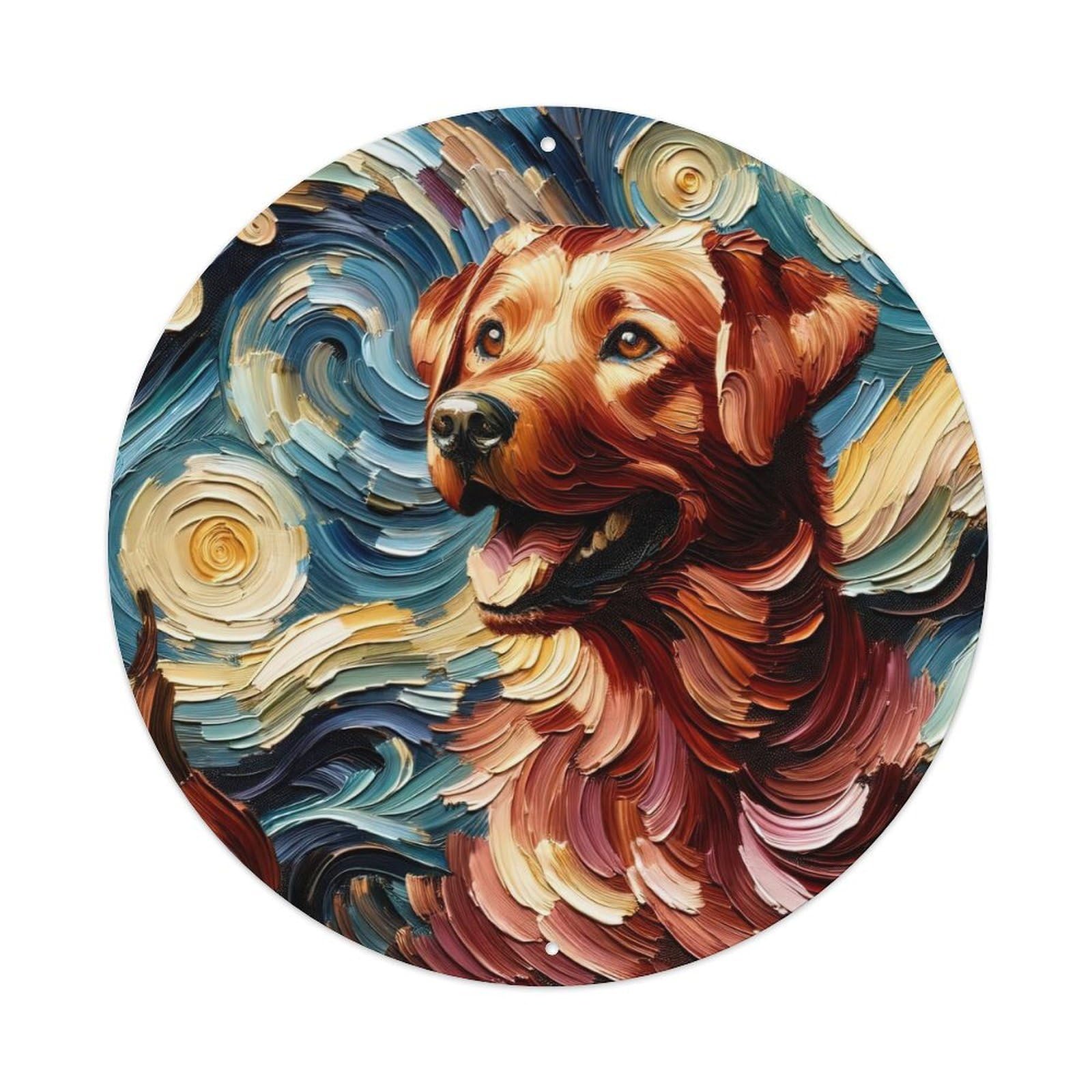 Animal Art Oil Painting Style Labrador Retriever Metal Tin Sign