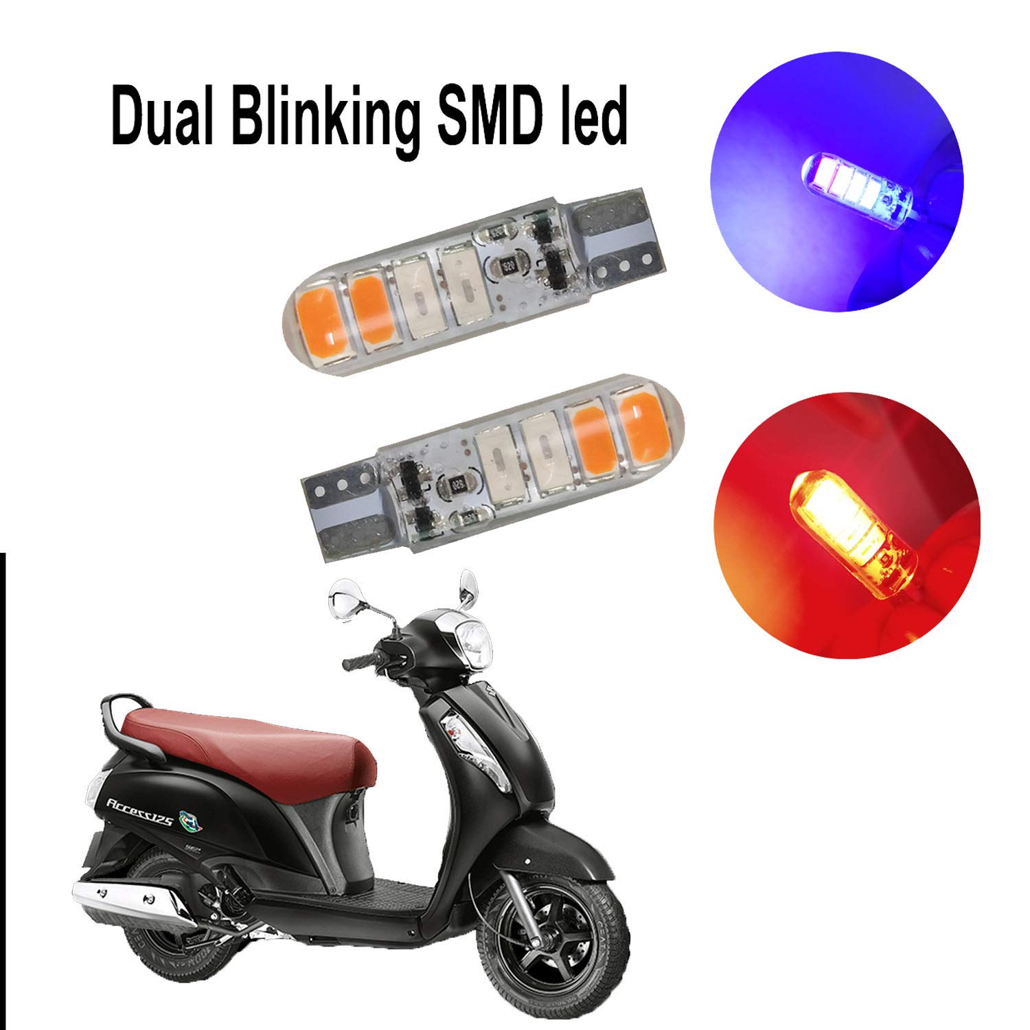 Vagary Silica Gel Led Parking Light (Any Bike And Cars) (2 Pieces Set) For Suzuki Access 125 Se, Blue