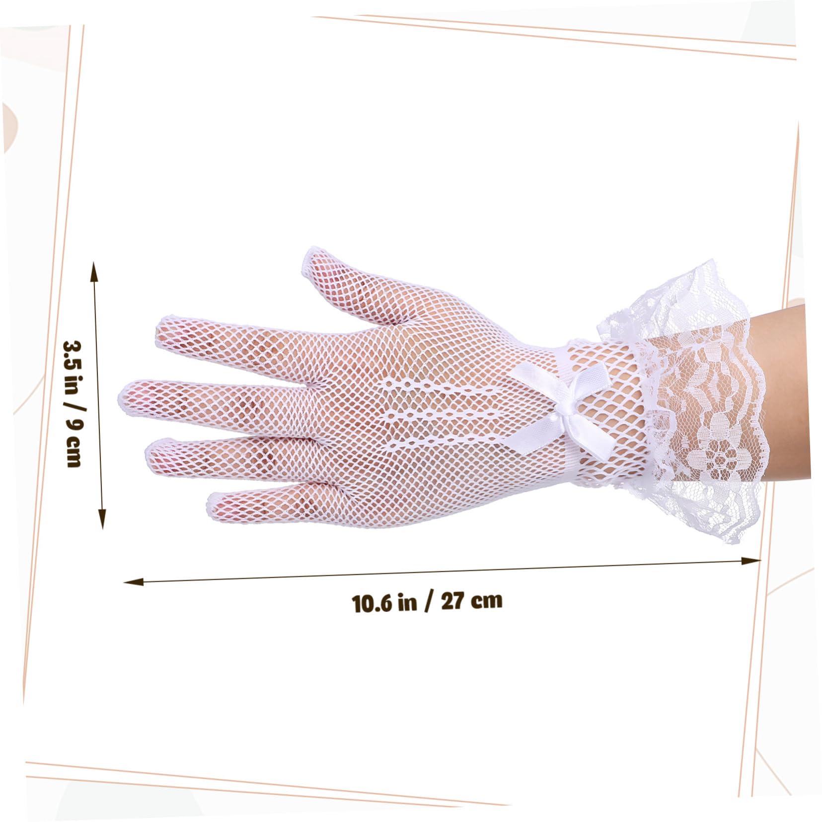 FOMIYES 12 Pairs Lace Gloves for Women Bridal Gloves with Lace and Rhinestone Bow Elegant Tea Party and Banquet Accessories Comfortable Lightweight Durable Design for Long Lasting Wear