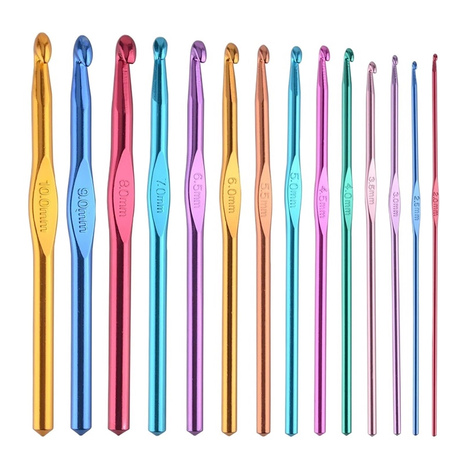 L6NqIAG Crochet Kit Aluminum Crochet Hooks Multicolor Mixed 2-10mm Knitting Needles DIY Craft Yarn Sewing Needle Mom's Gift Kit Accessories(6.0mm)
