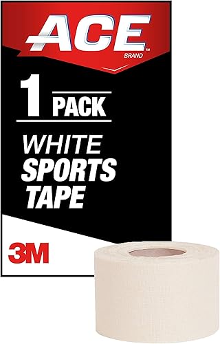 ACE -544991 Brand Sports Tape, 1.5 pulg. X 10 yardas, blanco, 1 unidad