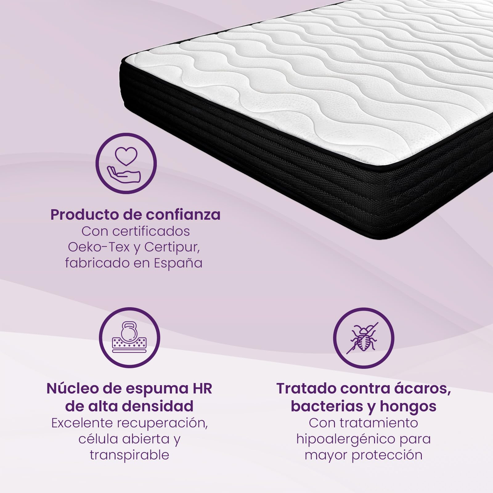 mattfy - Colchón Viscoelástico Reversible Kloe 90 x 190, Firmeza y Confort, Cara Invierno/Verano, Altura 20cm